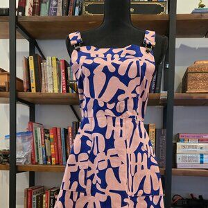 MADE TO ORDER OVERALL DRESS-PINK BLUE BLOB